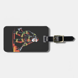 Firefighter Christmas Shirt XMas Funny Santa Luggage Tag
