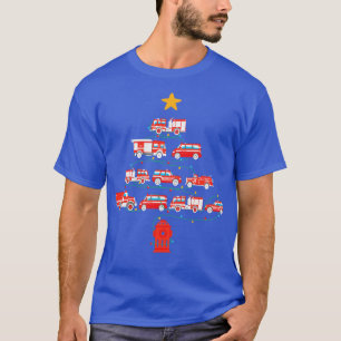 Firefighter Christmas Tree Fire Department Emergen T-Shirt