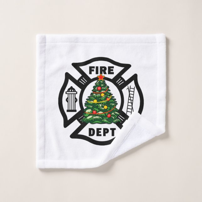 Firefighter Christmas Wash Cloth (Wash Cloth)
