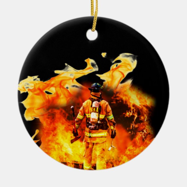 Firefighter Circle Ornament (Front)