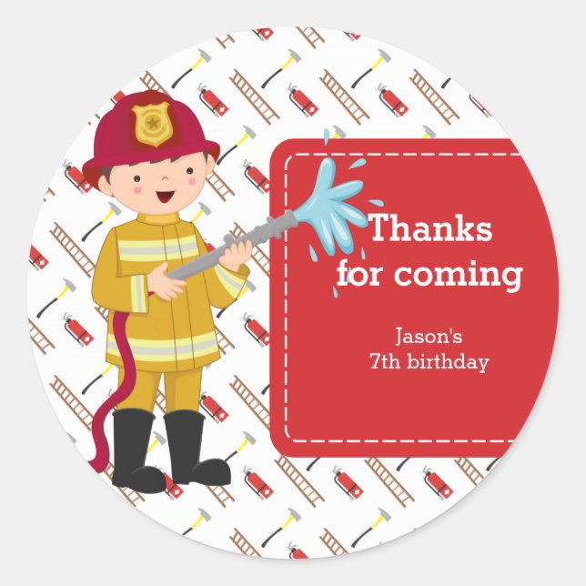 Firefighter Classic Round Sticker (Front)