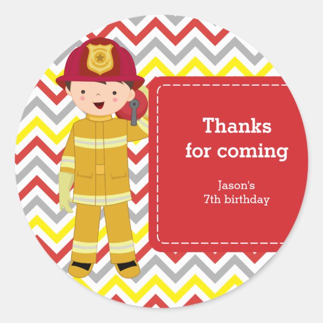 Firefighter Classic Round Sticker (Front)