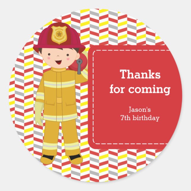 Firefighter Classic Round Sticker (Front)