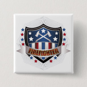 Firefighter Crest 15 Cm Square Badge
