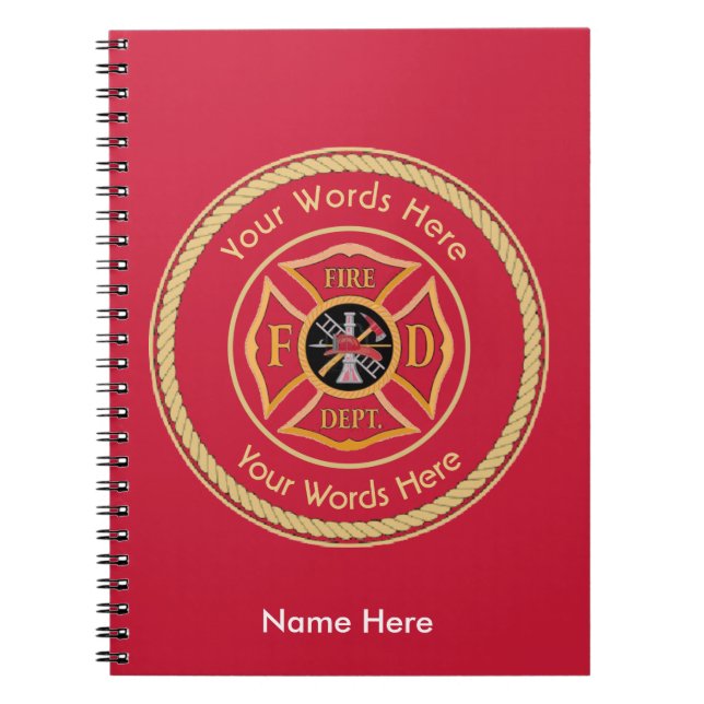 Firefighter Cross Rope Custom Notebook (Front)