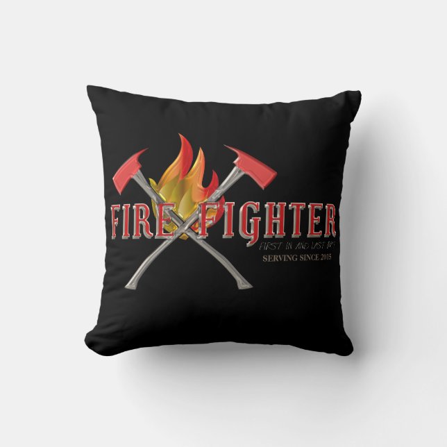 FIREFIGHTER Crossed Axes (Glass Efffect) Cushion (Front)
