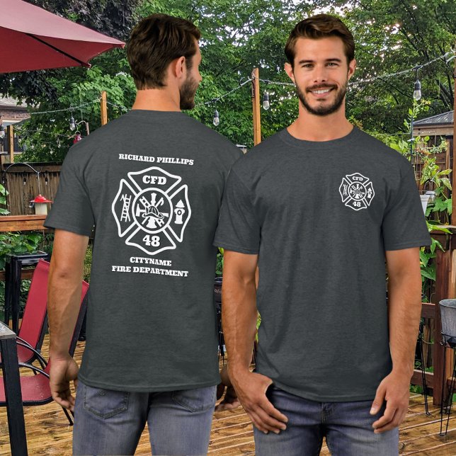 Firefighter Custom Maltese Cross Personalised T-Shirt (Creator Uploaded)