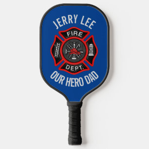 Firefighter Custom Text Name Personalized Pickleball Paddle