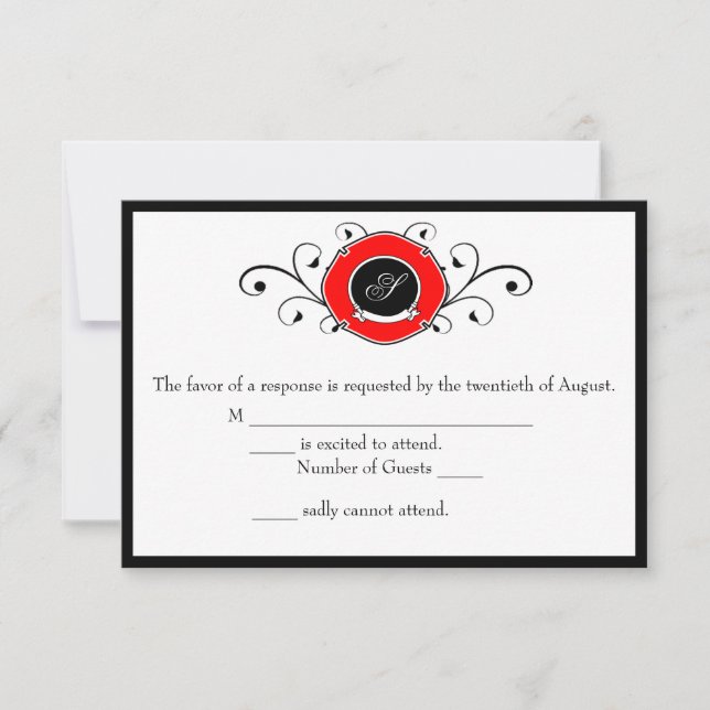 Firefighter Custom Wedding RSVP Cards (Front)