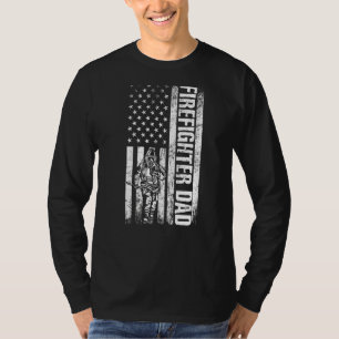 Firefighter Dad American Flag Fireman Daddy Father T-Shirt