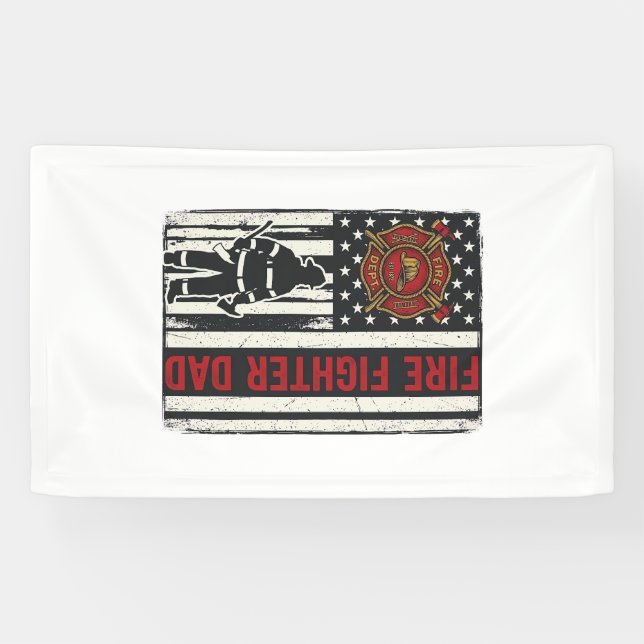 Firefighter Dad Distressed Flag Vector Design_1 Banner (Horizontal)