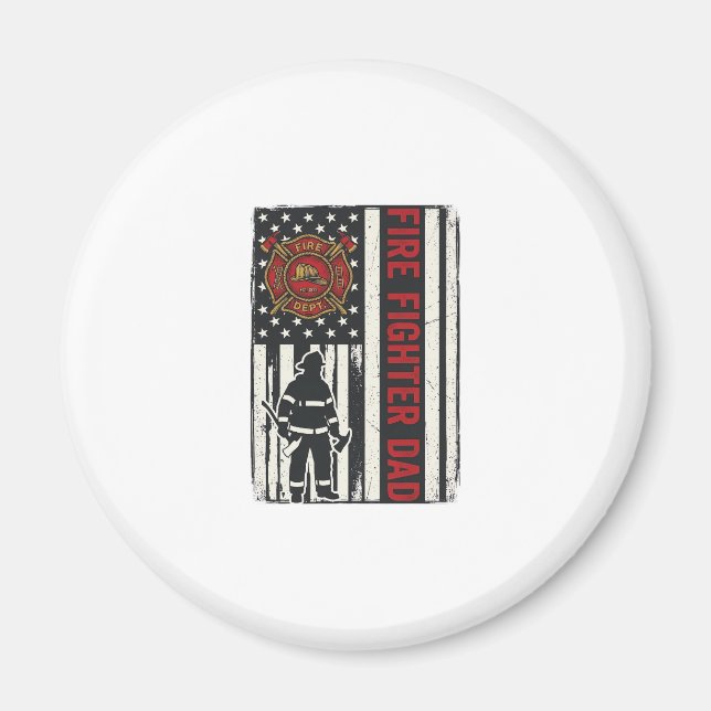 Firefighter Dad Distressed Flag Vector Design_1 Magnet (Front)