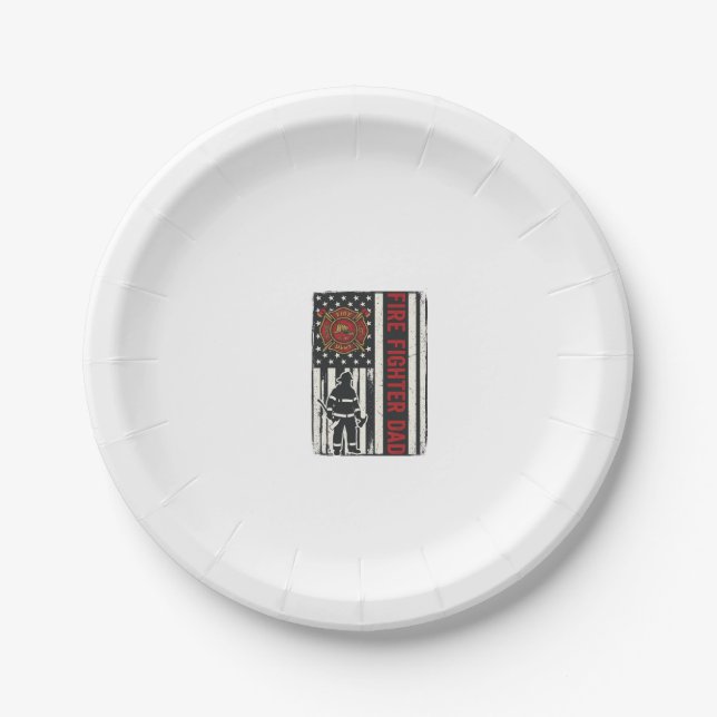 Firefighter Dad Distressed Flag Vector Design_1 Paper Plate (Front)
