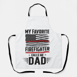 Firefighter Dad Flag Vintage Engraving Design_1 Apron
