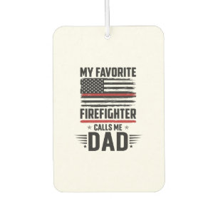 Firefighter Dad Flag Vintage Engraving Design_1 Car Air Freshener