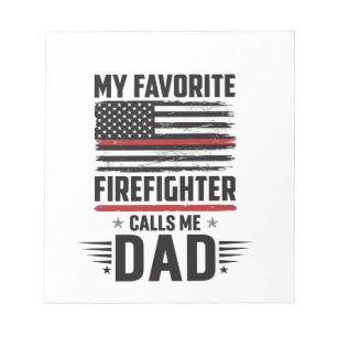 Firefighter Dad Flag Vintage Engraving Design_1 Notepad