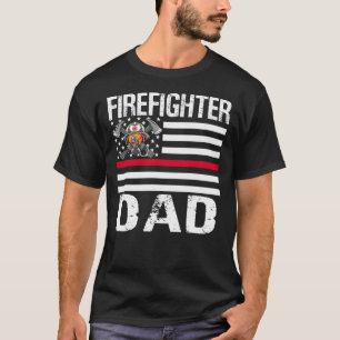 Firefighter DAD Support The Thin Red Line US Flag T-Shirt