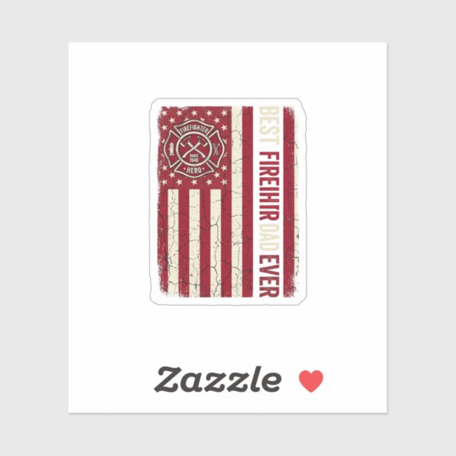 Firefighter Dad Vertical Flag Vintage (Sheet)