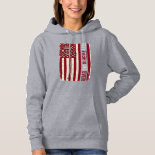 Firefighter Dad Vertical Flag Vintage Hoodie