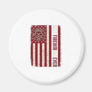 Firefighter Dad Vertical Flag Vintage Magnet