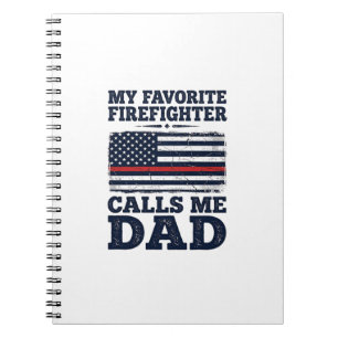 Firefighter Dad Vintage Flag Shirt Design_1 Notebook