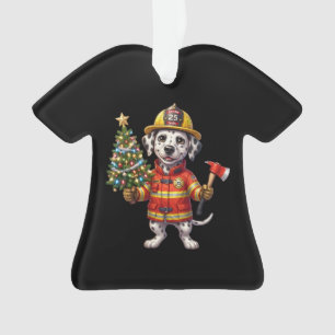 Firefighter Dalmatian Christmas Tree Ornament