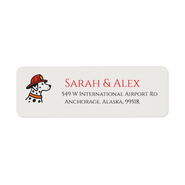 Firefighter Dalmatian  Return Address Label (Front)