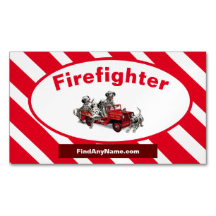 Firefighter Dalmations Business Card Magnet