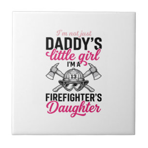 Firefighter Daughter Quote Vector Shirt Design_1 Ceramic Tile