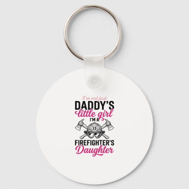 Firefighter Daughter Quote Vector Shirt Design_1 Key Ring (Front)