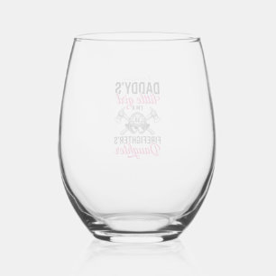Firefighter Daughter Quote Vector Shirt Design_1 Stemless Wine Glass