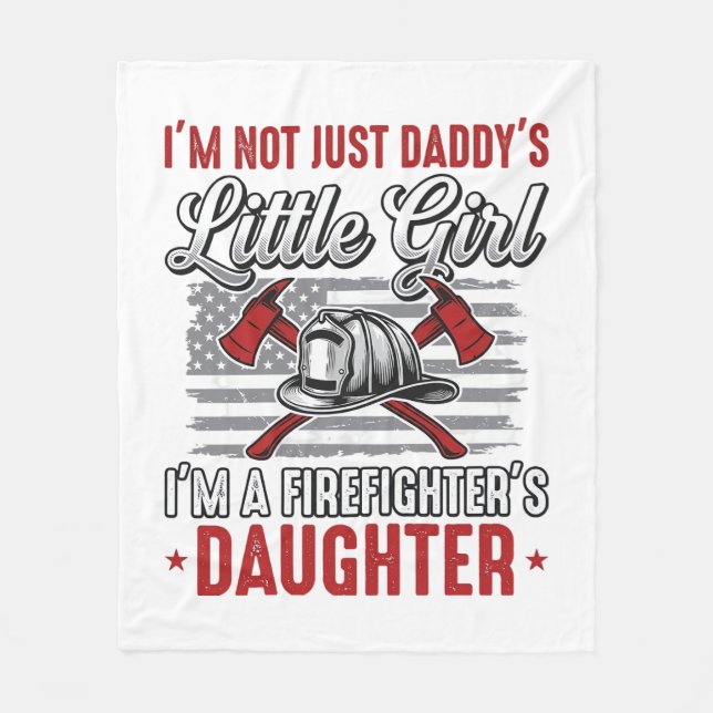Firefighter Daughter Vintage Fleece Blanket (Front)