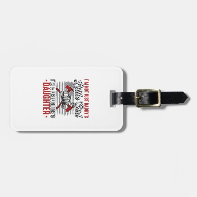 Firefighter Daughter Vintage Luggage Tag (Front Horizontal)