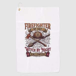 Firefighter Day Witch Night Halloween Helmet Axe B Golf Towel