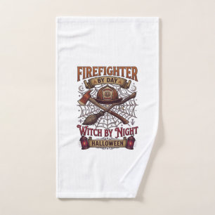 Firefighter Day Witch Night Halloween Helmet Axe B Hand Towel
