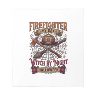 Firefighter Day Witch Night Halloween Helmet Axe B Notepad