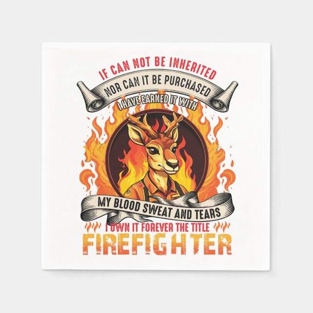 Firefighter Deer Napkin (Front)