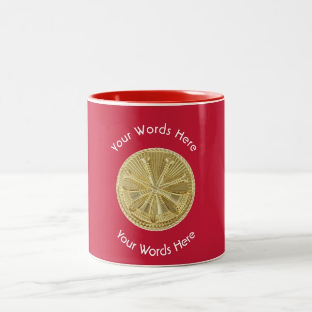 Firefighter Deputy Chief Gold Medallion Two-Tone Coffee Mug (Center)