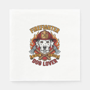 Firefighter Dog Lover Dalmatian Fire Helmet Axes F Napkin