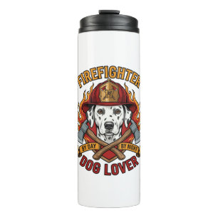 Firefighter Dog Lover Dalmatian Fire Helmet Axes F Thermal Tumbler