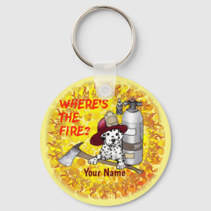 Firefighter Dog Wheres  Fire  Key Ring