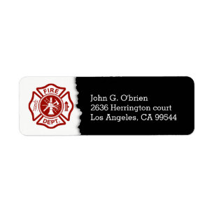 Firefighter Emblem   Return Address Label