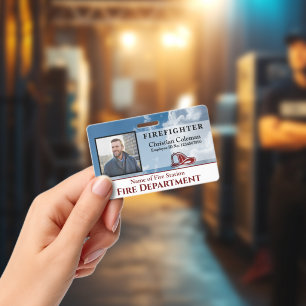 Firefighter Employee Photo Name ID Card Custom   Badge