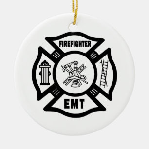 Firefighter EMT Ceramic Ornament