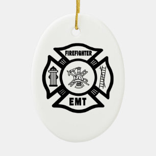 Firefighter EMT Ceramic Tree Decoration