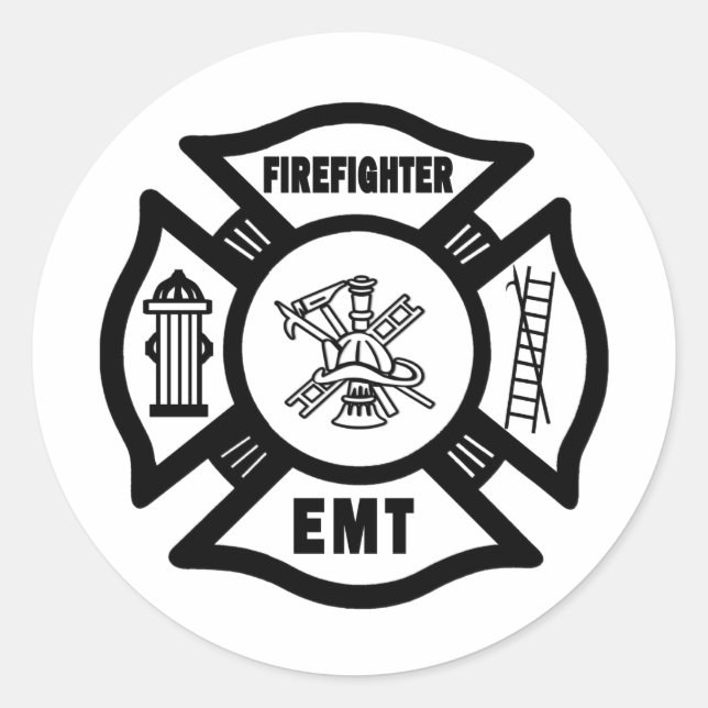 Firefighter EMT Classic Round Sticker (Front)