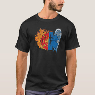 Firefighter Emt Proud Emt Firefighter Ems Badge  1 T-Shirt
