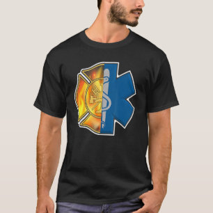 Firefighter Emt Proud Emt Firefighter Ems Badge 1 T-Shirt
