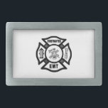 Firefighter EMT Rectangular Belt Buckle<br><div class="desc">Firefighter EMT gifts and apparel for firefighters features fire dept theme logo for firemen and female firefighters on t-shirts,  apparel,  gift mugs,  mousepads and firefighter ties for men.</div>