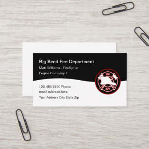 Firefighter Engine Company Business Card Template